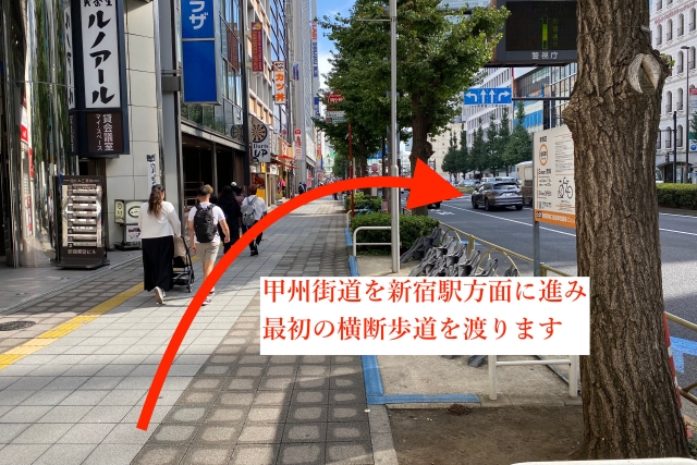 東京鍼灸新宿院の杉山産婦人科からの経路1